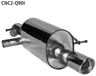 Endschalldämpfer mit Einfach-Endrohr RH 1x Ø 90 mm