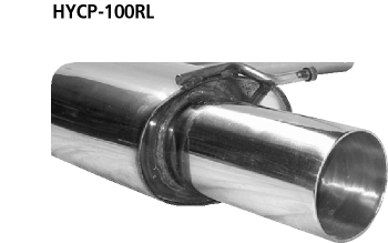 Endschalldämpfer mit Einfach Endrohr 1x Ø 100 mm (im Race-Look)