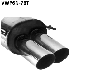 Endschalldämpfer mit Doppel-Endrohr 2 x Ø 76 mm