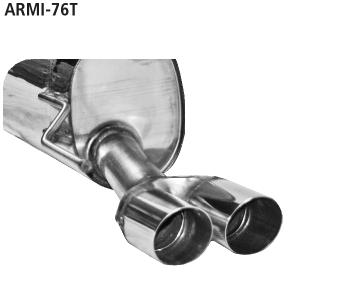 Endschalldämpfer mit Doppel-Endrohr 2 x Ø 76 mm, 20° schräg gesc