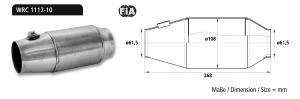 bis 2000 ccm, Gewicht: 2,2 kg, Anschluss: Ø 61,5 mm (Dieser Arti