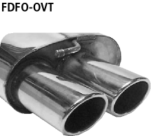 Endschalldämpfer mit Doppel-Endrohr oval 2 x 89 x 77 mm Ford Foc