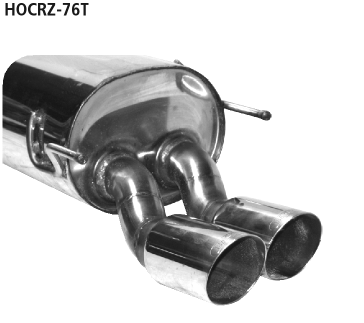 Endschalldämpfer mit Doppel-Endrohr 2 x Ø 76 mm, 20° schräg gesc