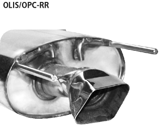 Endschalldämpfer mit Einfach-Endrohr in Rautenform 100 x 60 mm R