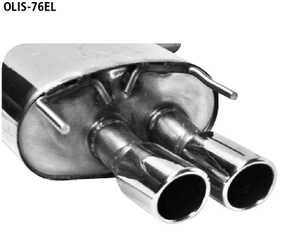 Endschalldämpfer mit Doppel-Endrohr mit Lippe 2 x Ø 76 mm LH