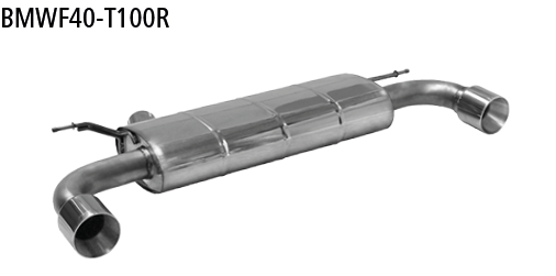 Endschalldämpfer mit Einfach-Endrohr 1x Ø 100 mm LH+RH (im RACE