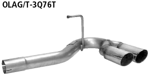 Endrohrsatz RH mit Doppel-Endrohr 2 x Ø 76 mm Astra H Turbo (auß