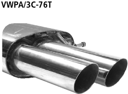 Endschalldämpfer mit Doppel-Endrohr 2 x Ø 76 mm, 20° schräg gesc