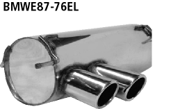 Endschalldämpfer mit Doppel-Endrohr 2 x Ø 76 mm eingerollt 20° s