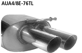 Endschalldämpfer LH mit Doppel-Endrohr 2 x Ø 76 mm