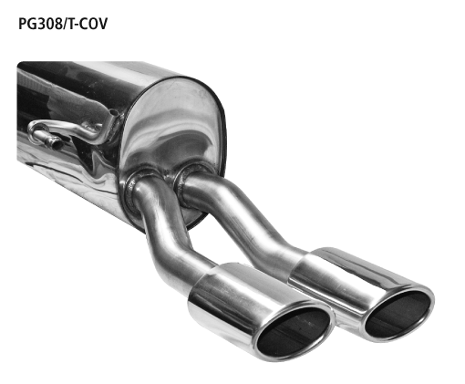 Endschalldämpfer mit Doppel-Endrohr oval 110 x 70 mm