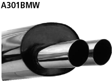 Endschalldämpfer mit Doppel-Endrohr 2 x Ø 76 mm