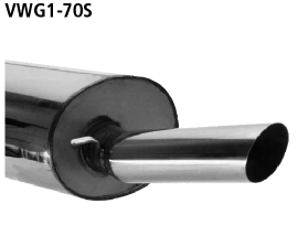 Endschalldämpfer mit Einfach-Endrohr 1 x Ø 70 mm