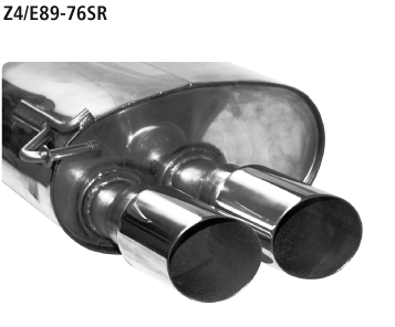 Endschalldämpfer mit Doppel-Endrohr Slash 20° schräg 2 x Ø 76 mm