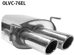 Endschalldämpfer mit Doppel-Endrohr mit Lippe LH 2 x Ø 76 mm