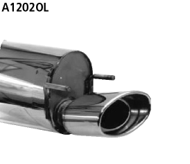 Endschalldämpfer mit Einfach-Endrohr oval 153 x 95 mm Corsa