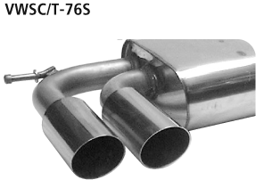 Endschalldämpfer mit Doppel-Endrohr LH, 2 x Ø 76 mm, 20° schräg