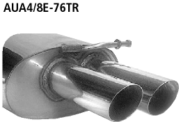 Endschalldämpfer RH mit Doppel-Endrohr 2 x Ø 76 mm