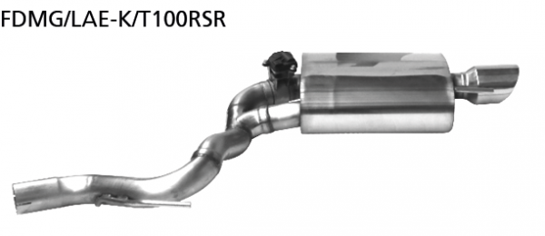 Endschalldämpfer mit Einfach-Endrohr 1 x Ø 100 mm RH, 30° schräg