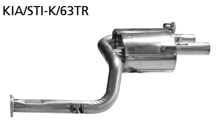 Endschalldämpfer mit 2x Ausgang Ø 63 mm für Serien-Heckschürze,