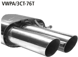 Endschalldämpfer mit Doppel-Endrohr 2 x Ø 76 mm, 20° schräg gesc