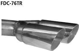 Endschalldämpfer mit Doppel-Endrohr Ø 76 mm rechte Seite