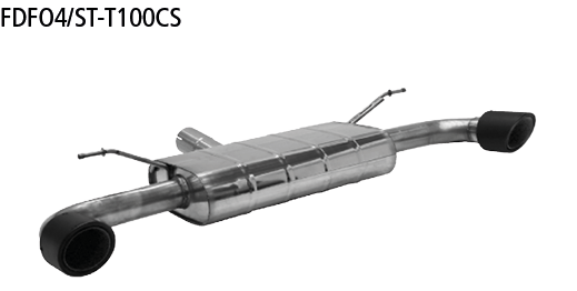 Endschalldämpfer mit Einfach-Endrohr Carbon 1x Ø?100?mm LH+RH (i