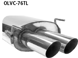 Endschalldämpfer mit Doppel-Endrohr LH 2 x Ø 76 mm