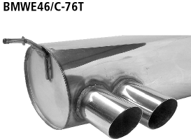 Endschalldämpfer mit Doppel-Endrohr LH 2 x Ø 76 mm 20° schräg ge