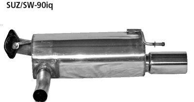 Endschalldämpfer mit Einfach-Endrohr RH 1 x Ø 90 mm