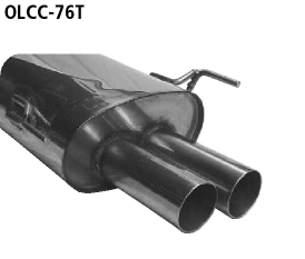 Endschalldämpfer mit Doppel-Endrohr 2 x Ø 76 mm