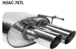 Endschalldämpfer mit Doppel-Endrohr LH 2 x Ø 76 mm