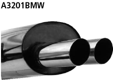 Endschalldämpfer mit Doppel-Endrohr 2 x Ø 76 mm