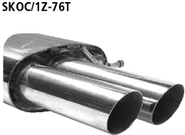 Endschalldämpfer mit Doppel-Endrohr 2 x Ø 76 mm, 20° schräg gesc