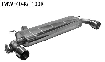 Endschalldämpfer mit Einfach-Endrohr 1x Ø 100 mm LH+RH (im RACE