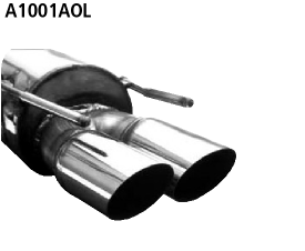 Endschalldämpfer mit Doppel-Endrohr 2 x Ø 76 mm