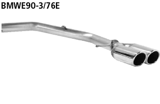 Endrohrsatz mit Doppel-Endrohr RH 2 x Ø 76 mm eingerollt 20° sch