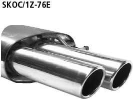 Endschalldämpfer mit Doppel-Endrohr 2 x Ø 76 mm eingerollt, 20°