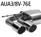 Endschalldämpfer mit Doppel-Endrohr LH, 2 x Ø 76 mm, mit Lippe,