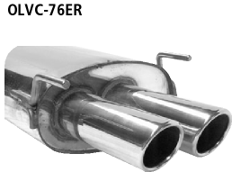 Endschalldämpfer mit Doppel-Endrohr mit Lippe RH 2 x Ø 76 mm