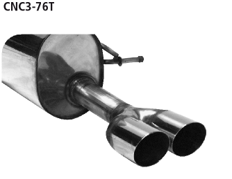 Endschalldämpfer mit Doppel-Endrohr 2 x Ø 76 mm 20° schräg