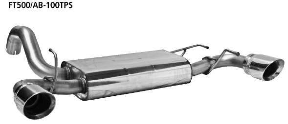 Endschalldämpfer querliegend mit Einfach Endrohr 1 x Ø 100 mm, 2