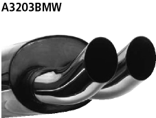 Endschalldämpfer DTM mit Doppel-Endrohr 2 x Ø 76 mm