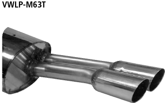 Endschalldämpfer mit Doppel-Endrohr 2 x Ø 63 mm