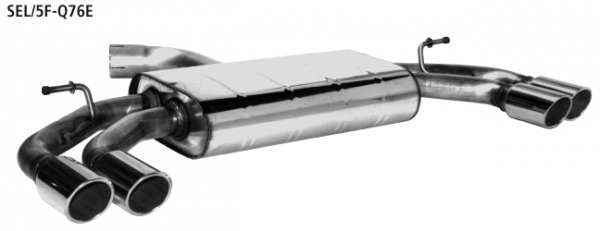 Endschalldämpfer mit Doppel-Endrohr LH + RH, 2 x Ø 76 mm mit Lip