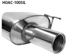 Endschalldämpfer mit Einfach-Endrohr LH 1 x Ø 100 mm