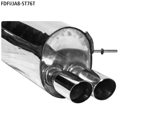 Endschalldämpfer mit Doppel-Endrohr, 2 x Ø 76 mm, 20° schräg ges