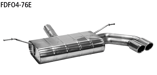 Endschalldämpfer mit Doppel-Endrohr RH 2x Ø 76 mm, mit Lippe, 20