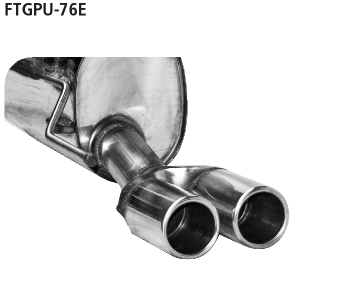 Endschalldämpfer mit Doppel-Endrohr mit Lippe 2 x Ø 76 mm Fiat G