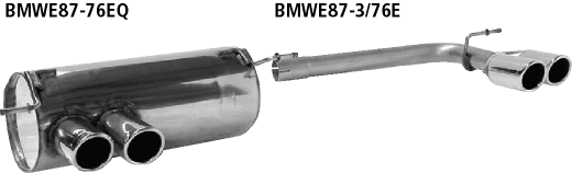 Endrohrsatz mit Doppel-Endrohr RH 2 x Ø 76 mm eingerollt 20° sch